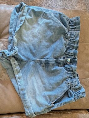 No Boundaries Light Blue Paperbag Denim Shorts